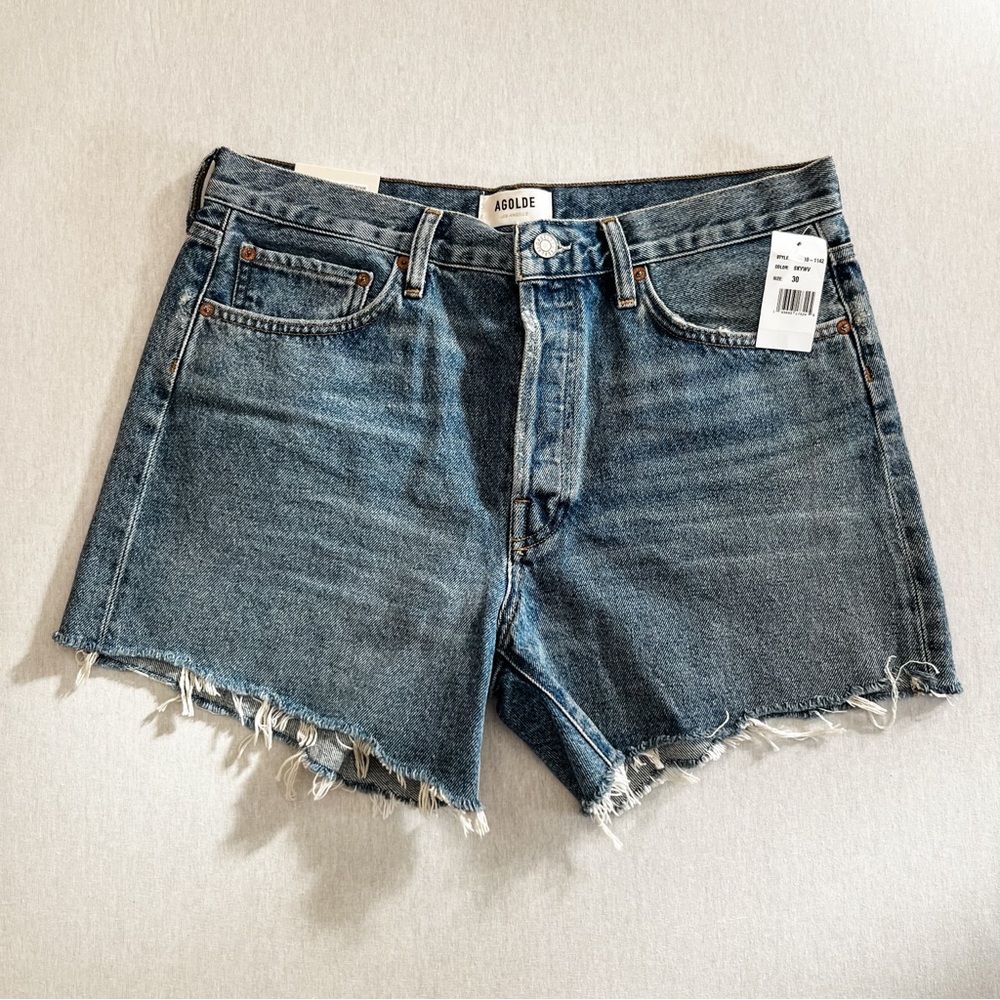 AGOLDE Parker Long Denim Short 30 Skywave NWT